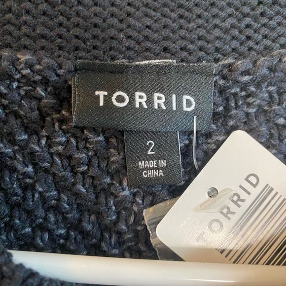 Torrid Button Up Long Sleeve Round Neck Cotton Blend Sweater size 2 size 18 - Picture 11 of 14